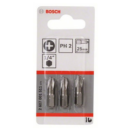 Набор бит Bosch PH2х25мм 3шт (511) — Фото 1