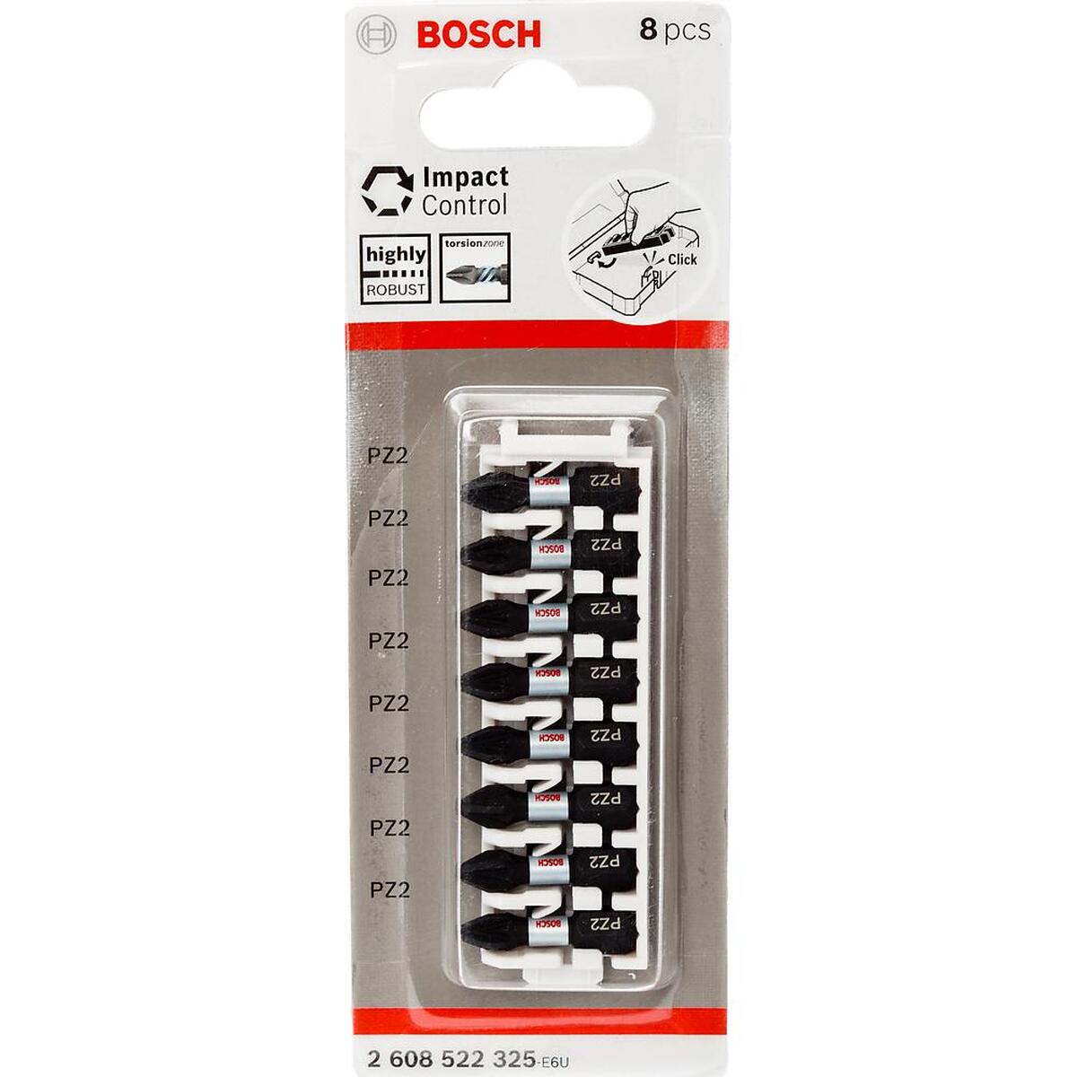Набор бит Bosch PZ2х25мм ударные 8шт (325) — Фото 1