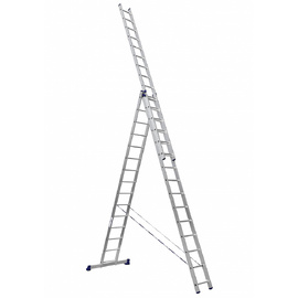 Лестница алюминиевая Алюмет трехсекционная 3x15 ступеней (6315) — Фото 1