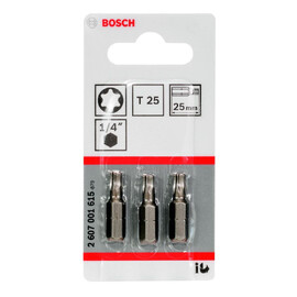 Бита Bosch TORX T25х25мм 3шт (615) — Фото 1