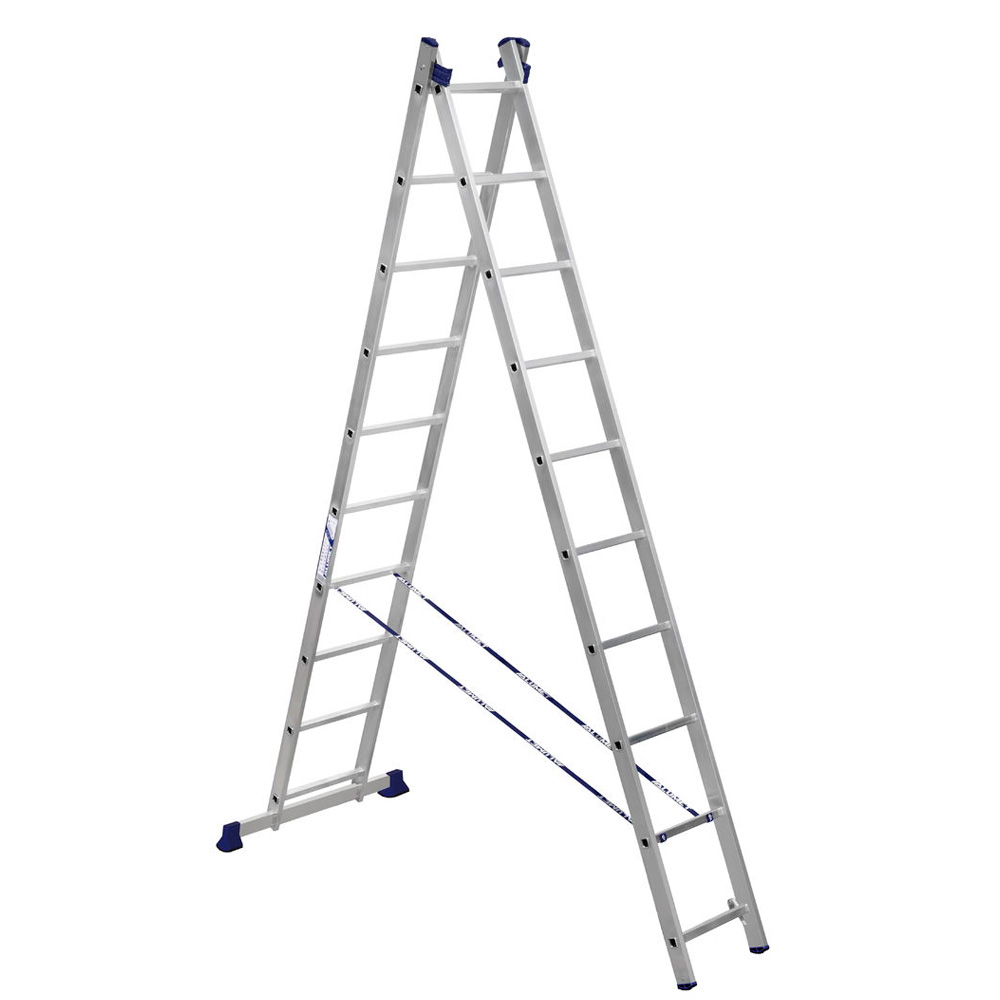 Лестница алюминиевая Алюмет двухсекционная 2x10 ступеней (5210) — Фото 1