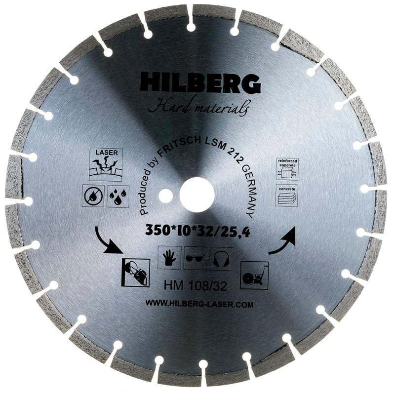 Диск алмазный по асфальту и граниту Hilberg Hard Materials 350x32/25.4мм (HM108/32) — Фото 2