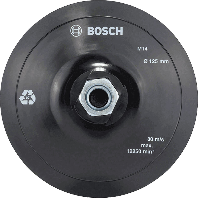 Тарелка опорная Bosch 125мм с липучкой (077) — Фото 2