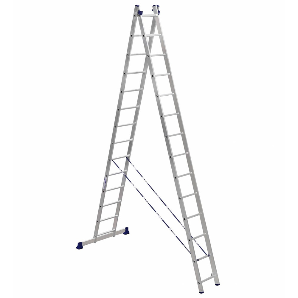 Лестница алюминиевая Алюмет двухсекционная 2x14 ступеней (5214) — Фото 2